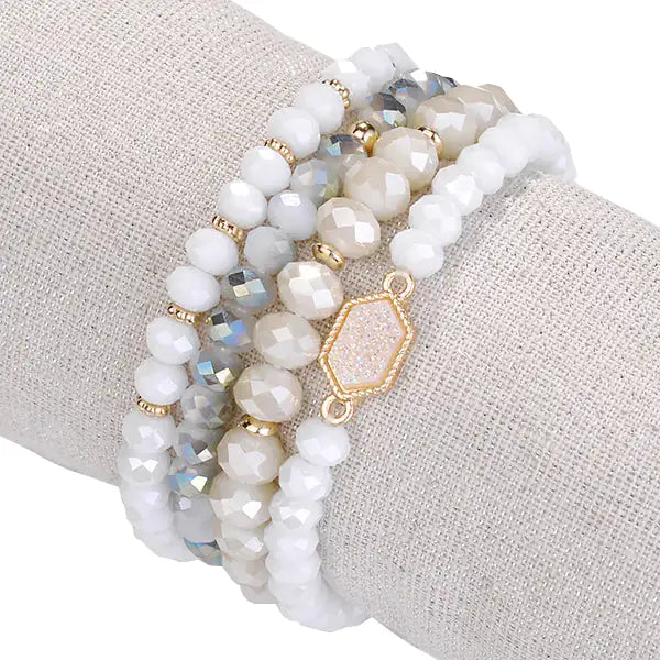 Buy silver-sky Arm Candy Natural Stone And Glass Crystal Bracelets