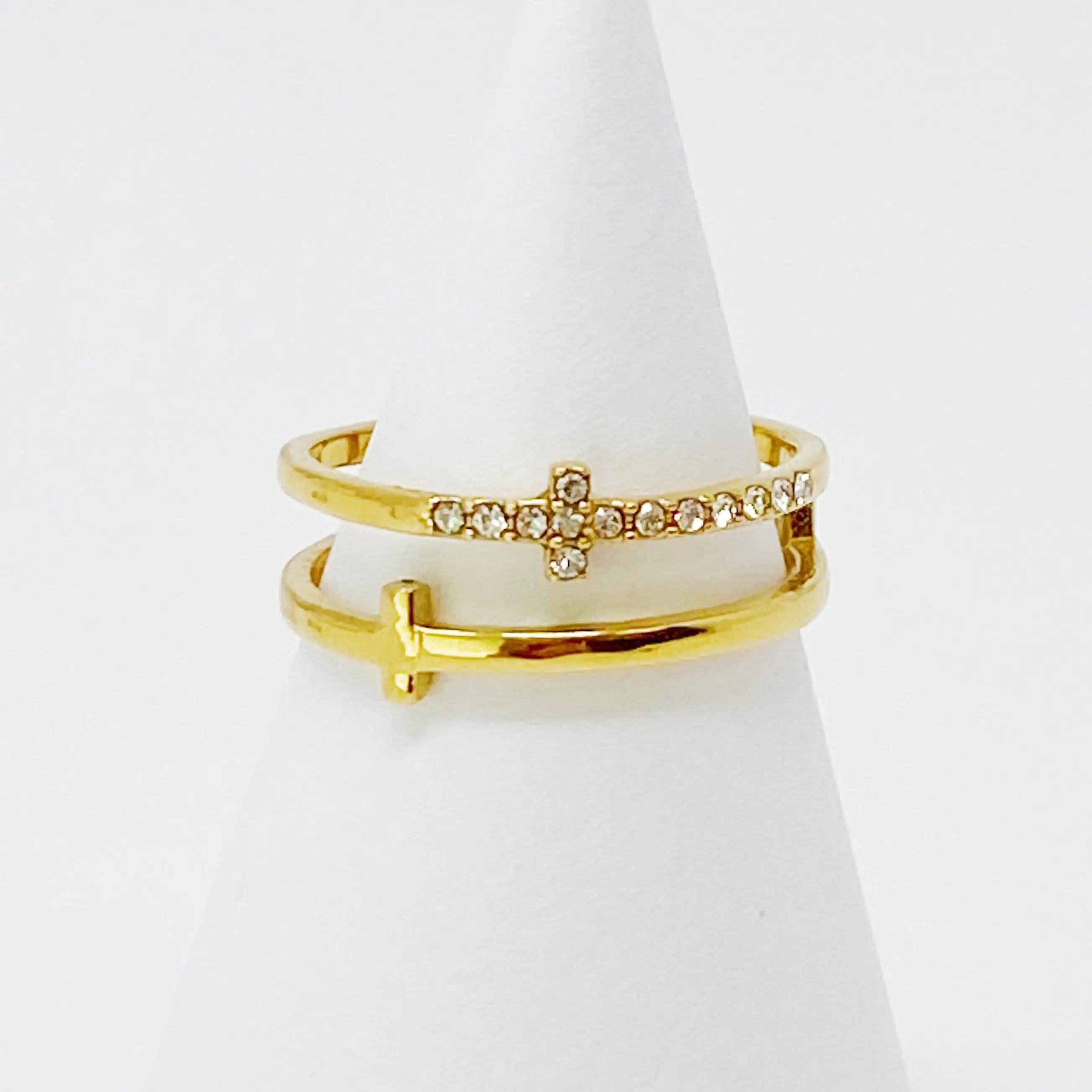 Buy gold Forever Double Cross Ring