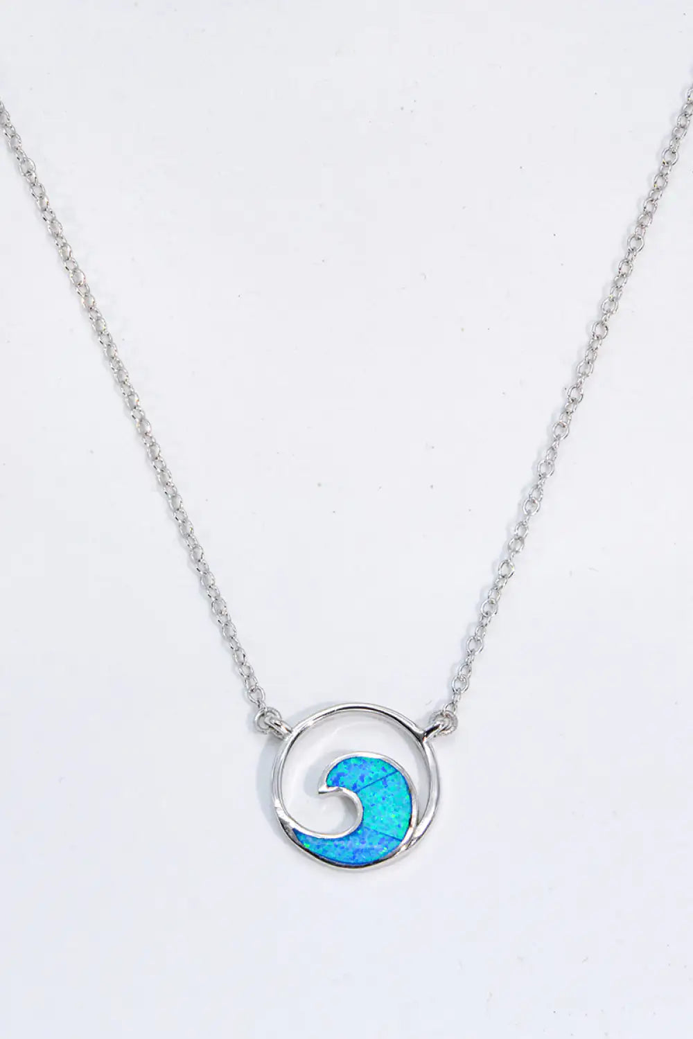 Opal Wave Pendant Necklace - 0