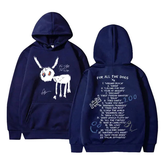 Buy blue-2 Pullover Hooded Streetwear