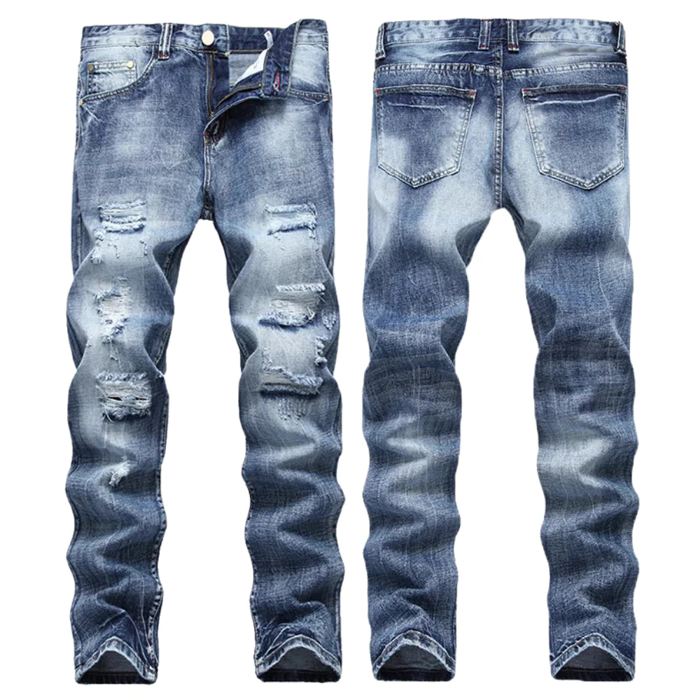 Men Fashionable Ripped Skinny Jeans