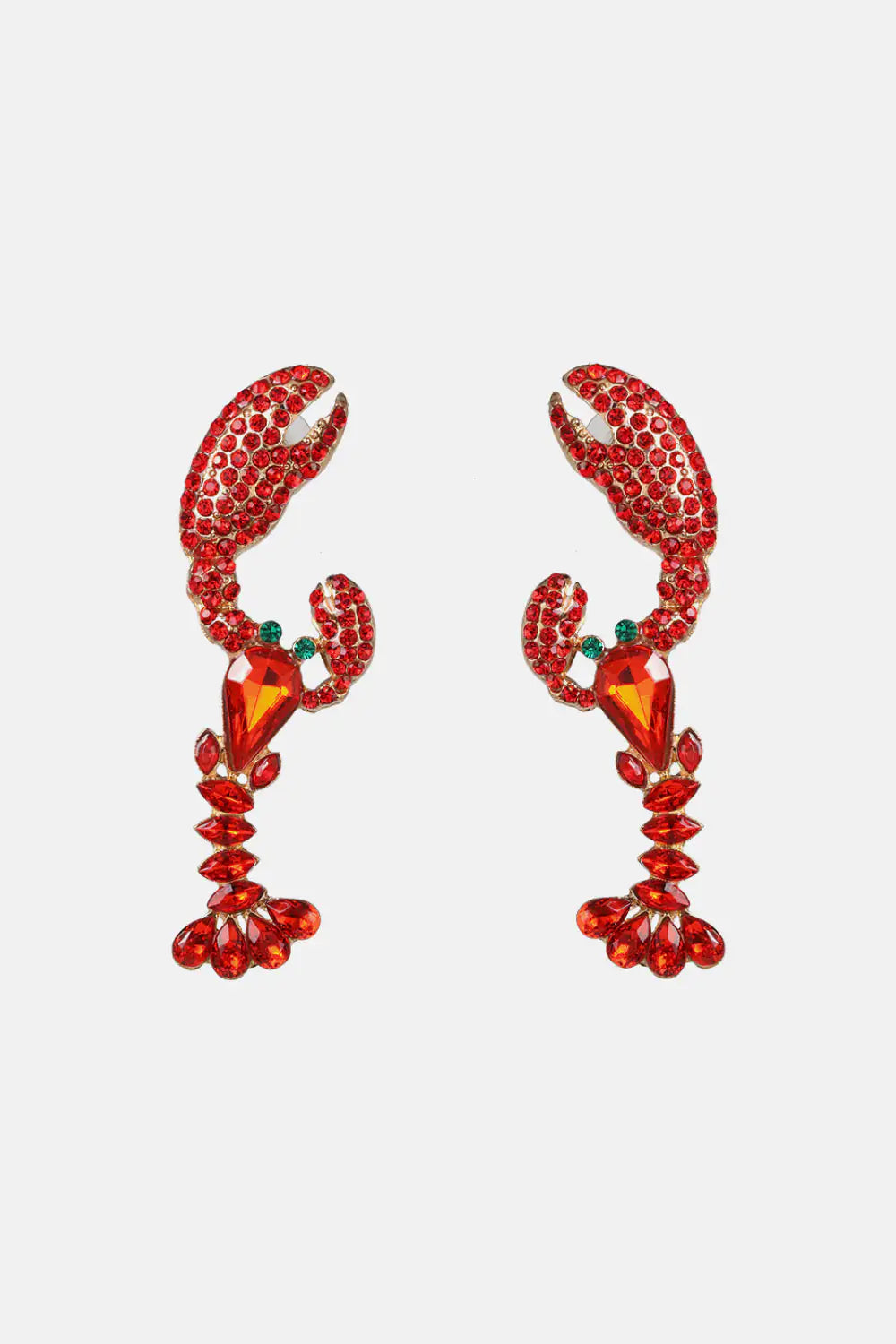 Buy style-b Lobster Shape Glass Stone Dangle Earrings