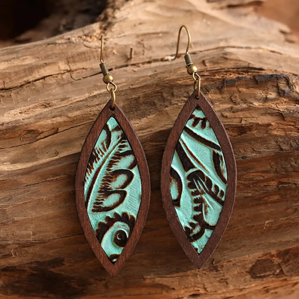 Buy style-e Geometrical Shape Wooden Dangle Earrings