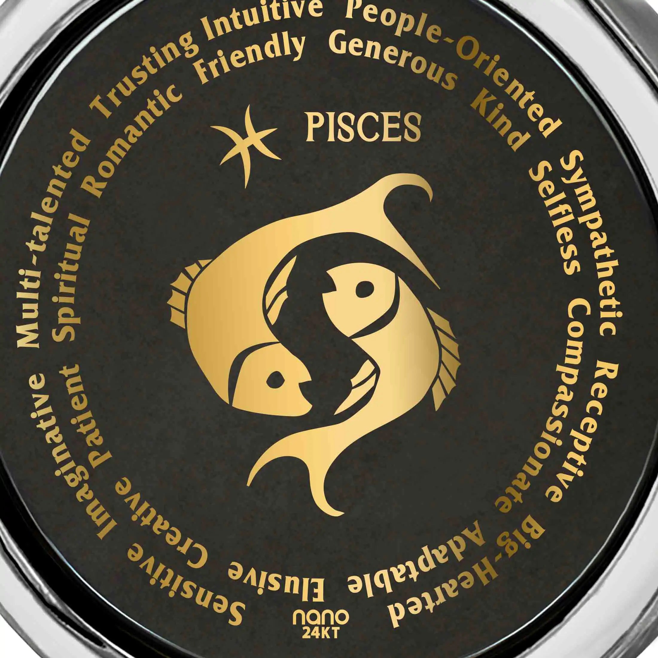 24k Gold Pisces Zodiac Necklace