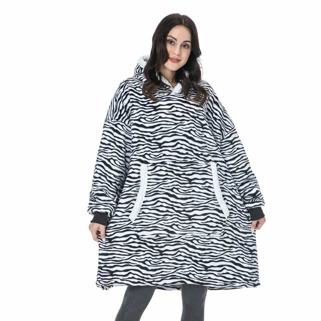 Buy zebra Women Oversized Warm Winter Hoodies