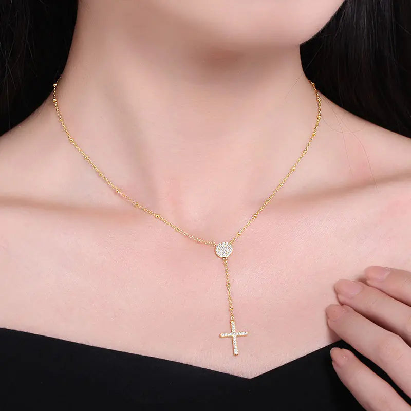 925 Sterling Silver Rosary Necklace