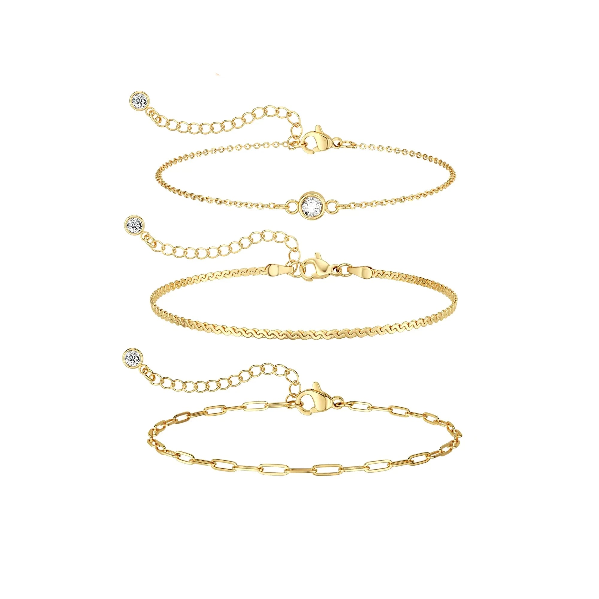 14K Gold Stackable Bracelets for Women