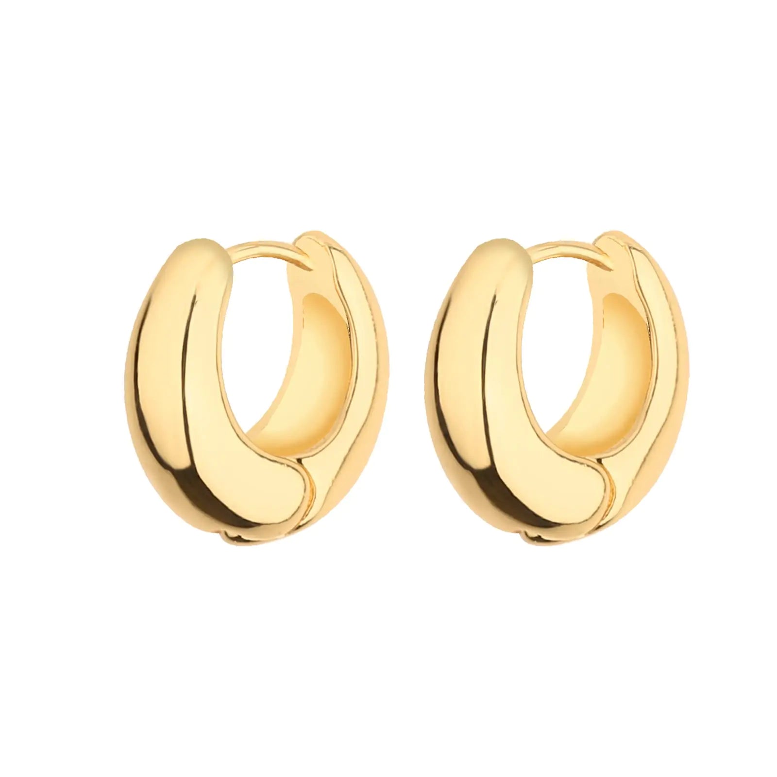 Wgoud Chunky Hoop Earrings Set 14K Gold Hoop Earrings for Women Hypoallergenic, Thick Hoops Earring set, Twist Huggie Hoop Earring 6 Prs Chunky Gold