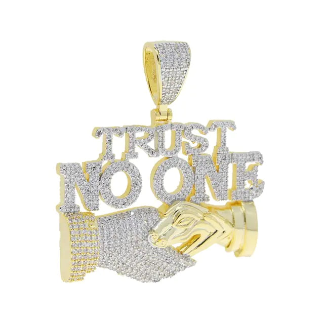 Buy gold Trust No One Pendant Necklaces