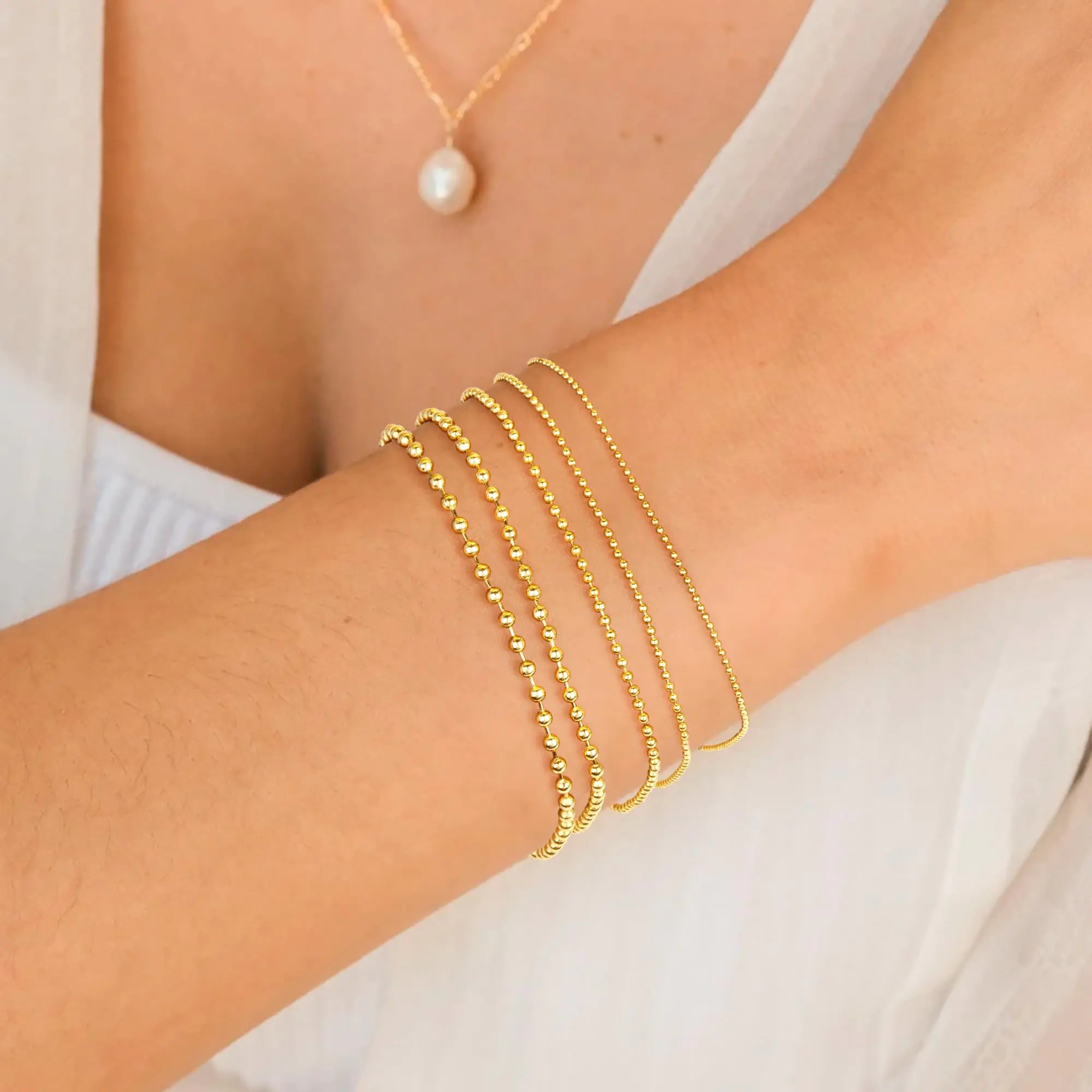 Gold Dainty Bracelet Set for Women - 0