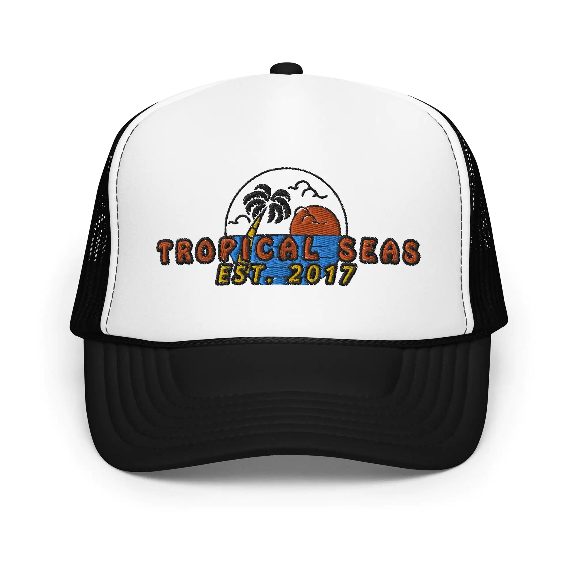 Palm Paradise Foam Trucker Hat Design