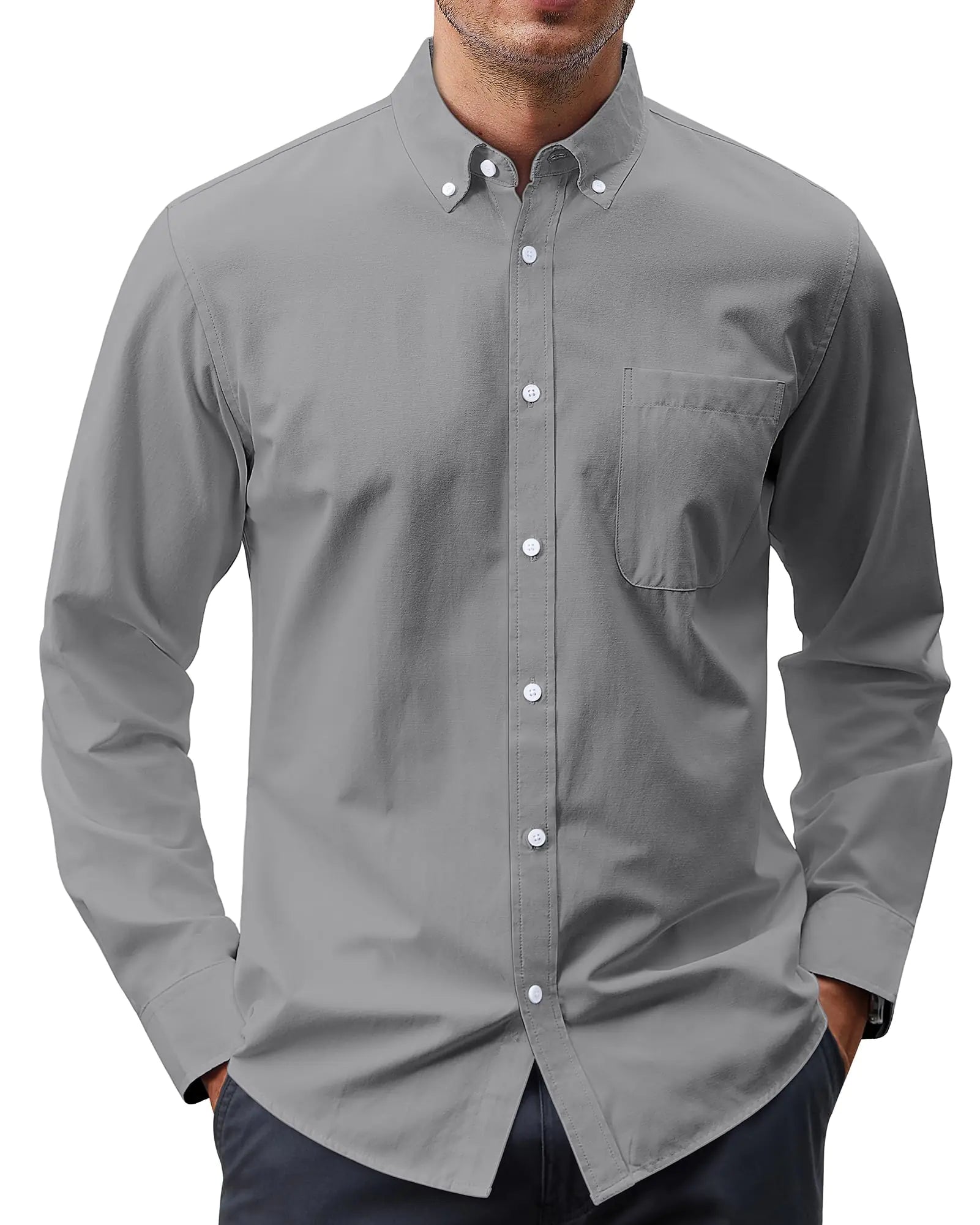 Men's Oxford Casual Button-Down Shirt - 0