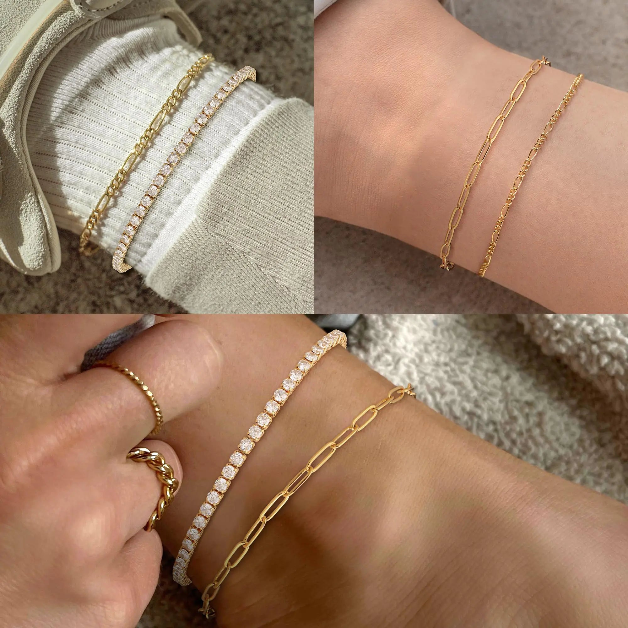 14K Gold/ Silver Waterproof Cuban Link Anklet