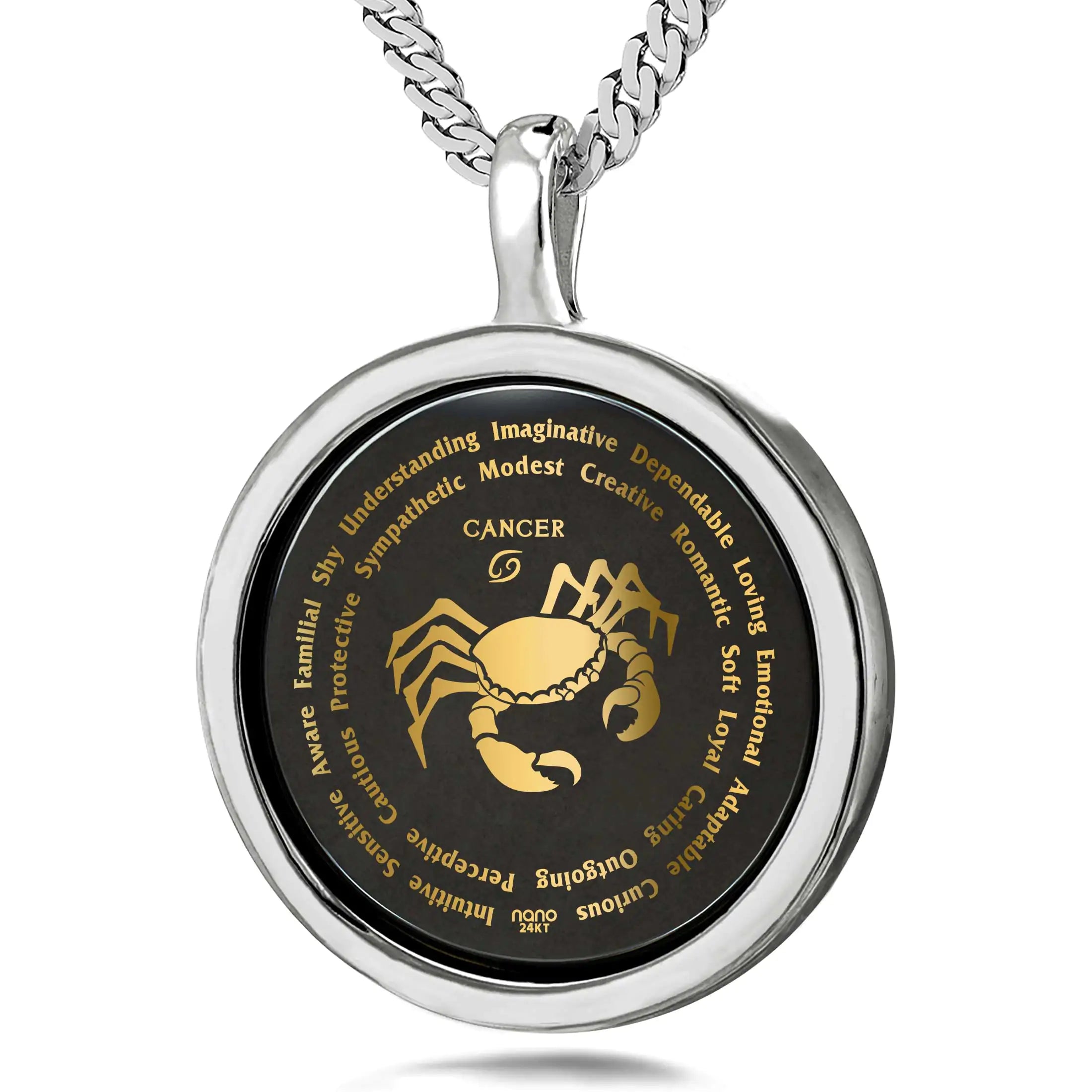 Cancer Necklaces for Lovers of the Zodiac 24k Gold Inscribed - 0