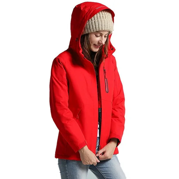 Buy red-women Winter Thick USB Heating Cotton Jackets