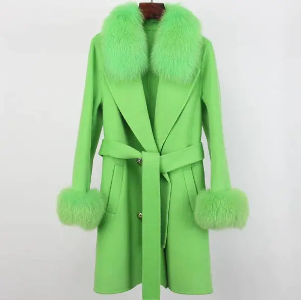 Buy green Woolen Long Overcoat