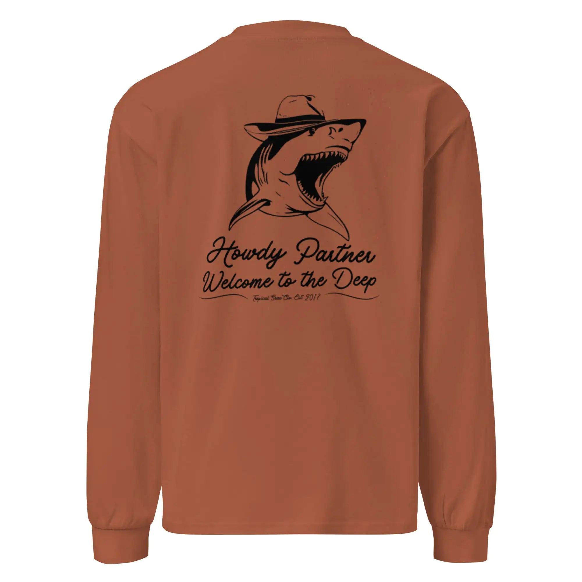 Premium 'Welcome to the Deep' White Shark Heavyweight Long Sleeve Shirt - 0