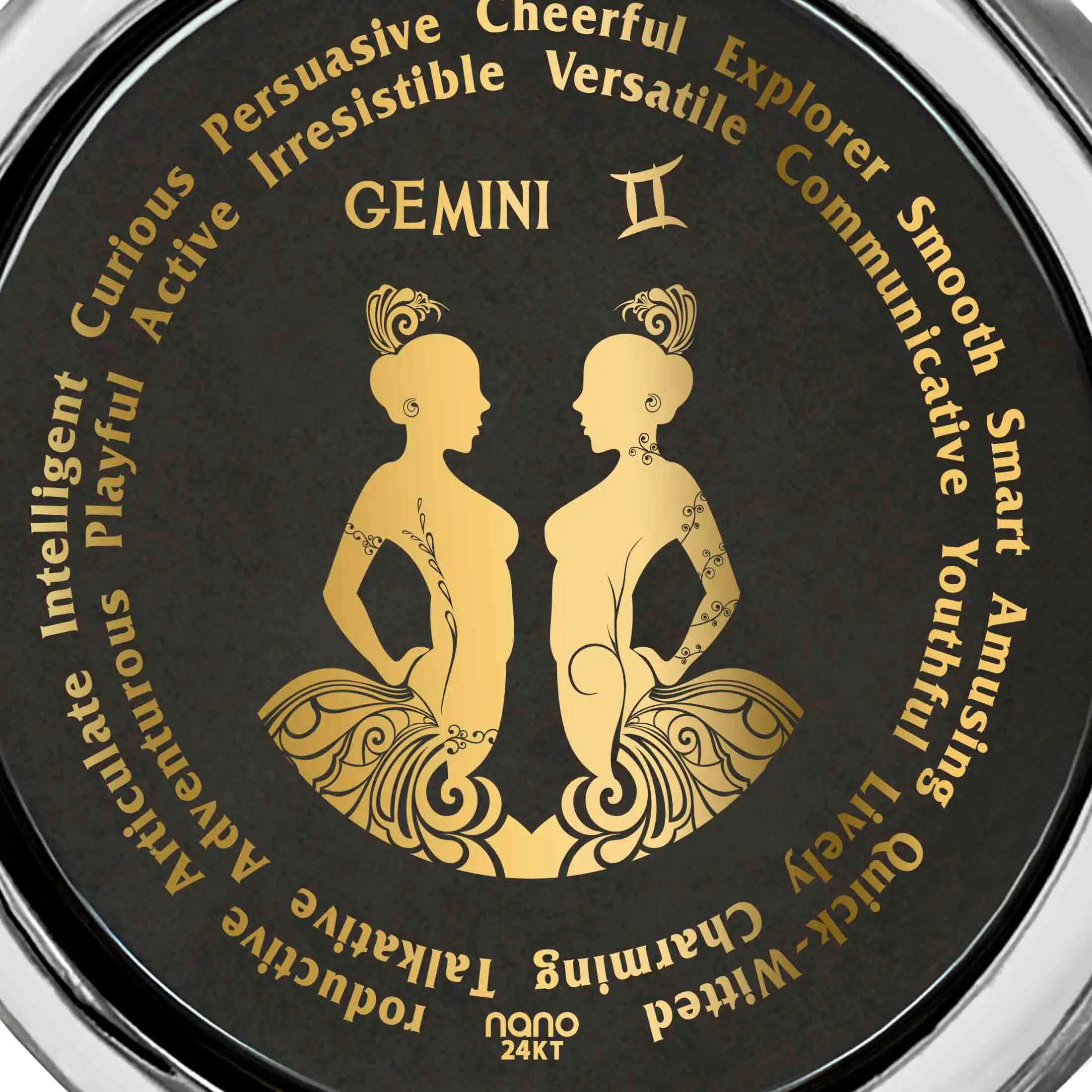 24K Gold Gemini Zodiac Necklaces for Lovers