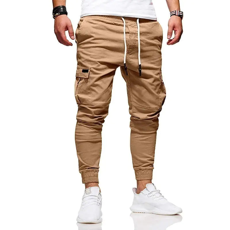 Buy khaki Men Autumn Thin Cotton Casual Pants