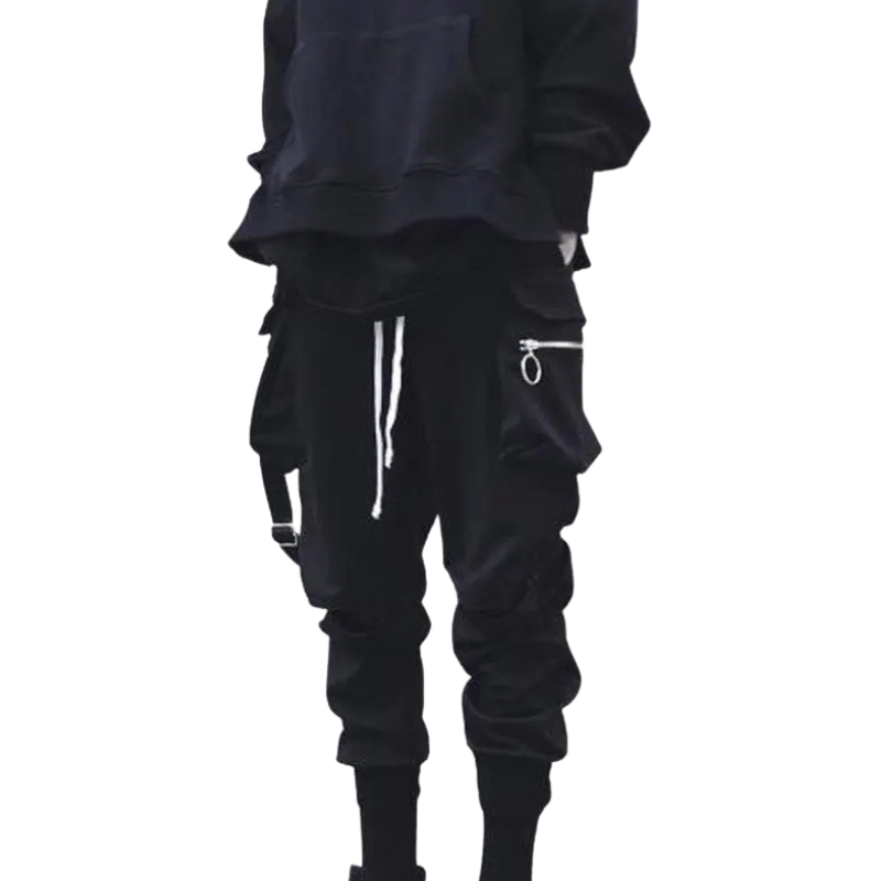 Men Black Cargo Pants