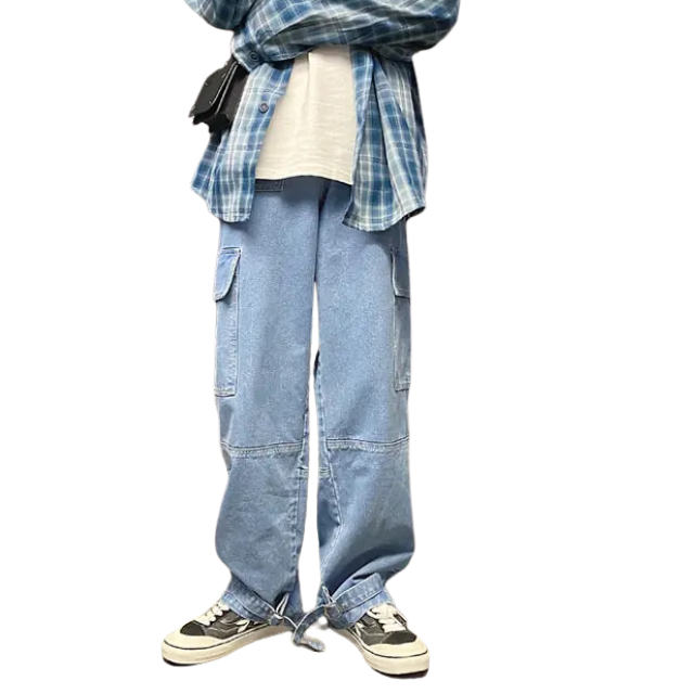 Men Wide Leg Denim Jeans