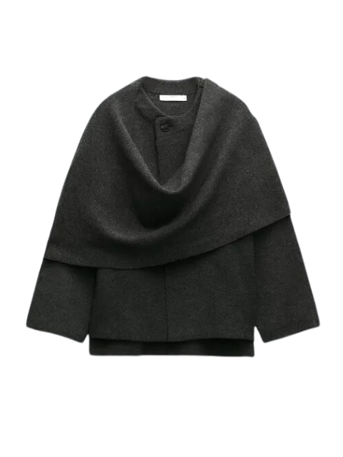 Elegant Knitted Cape Coat