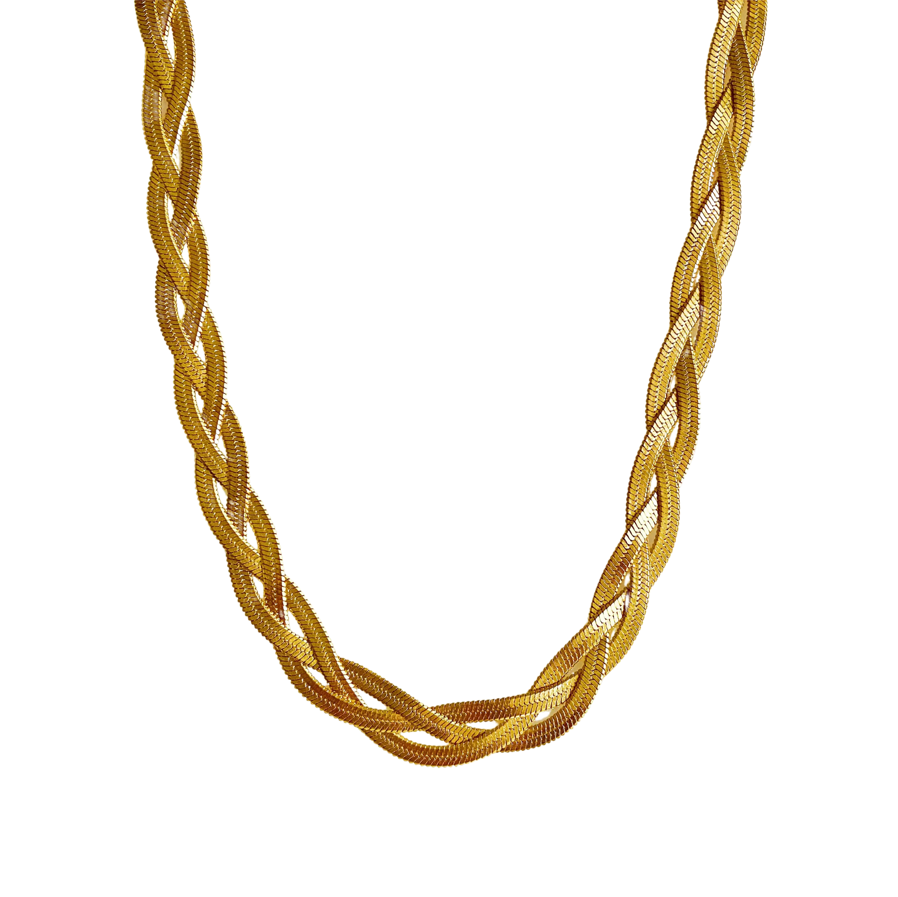 Braided Herringbone Chain Necklace