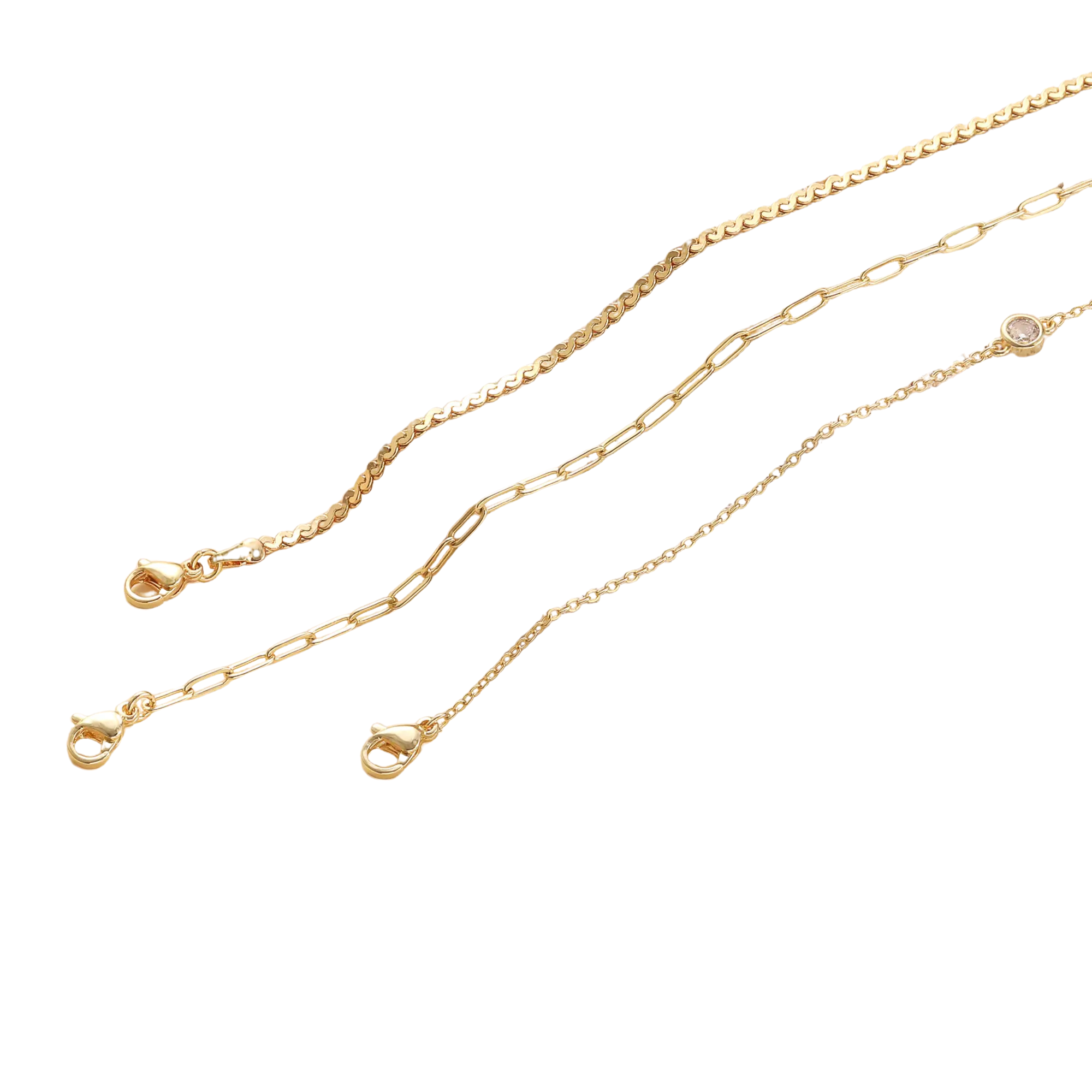 14K Gold Plated Stackable Bracelet Set