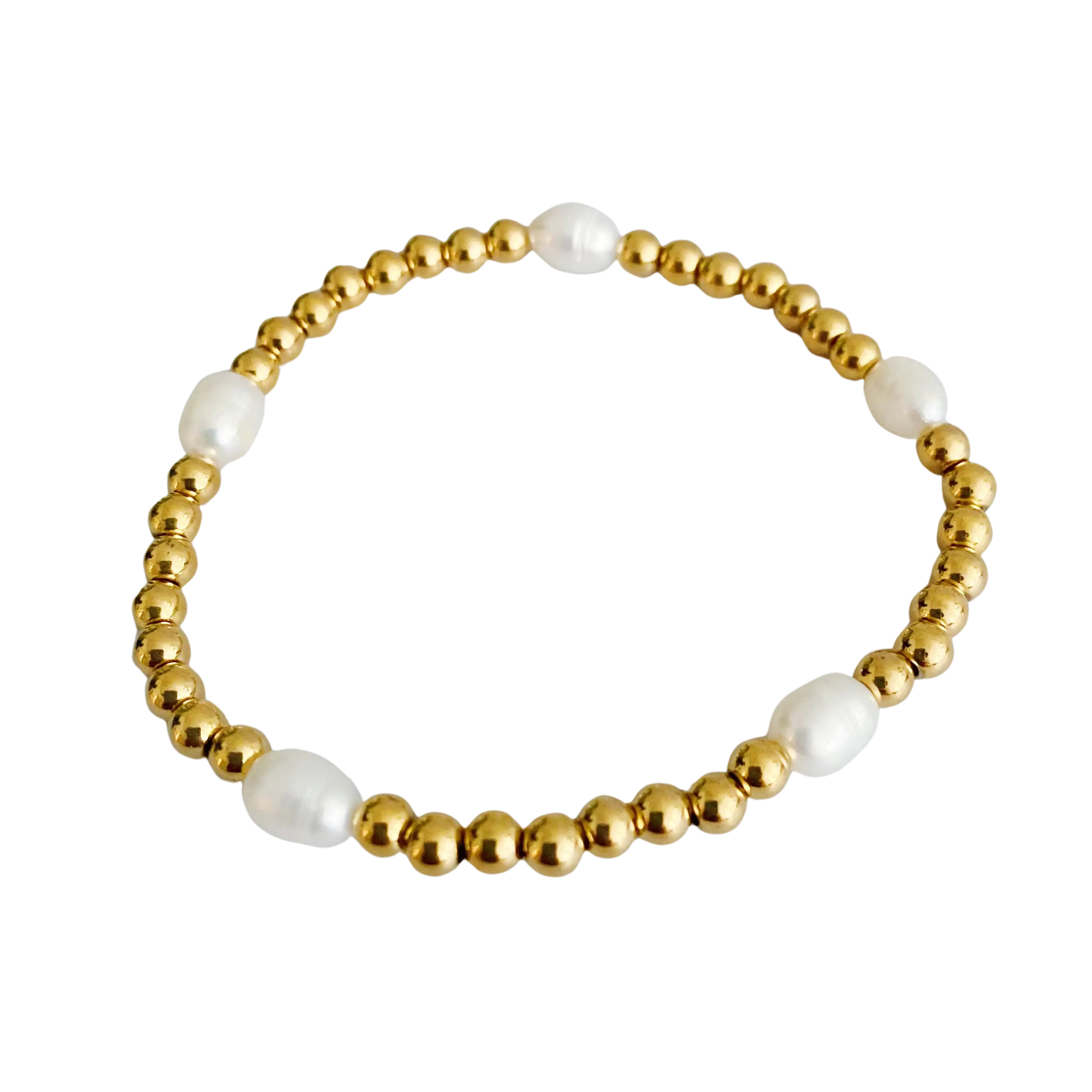 Freshwater Pearls Golden Bauble Bracelets