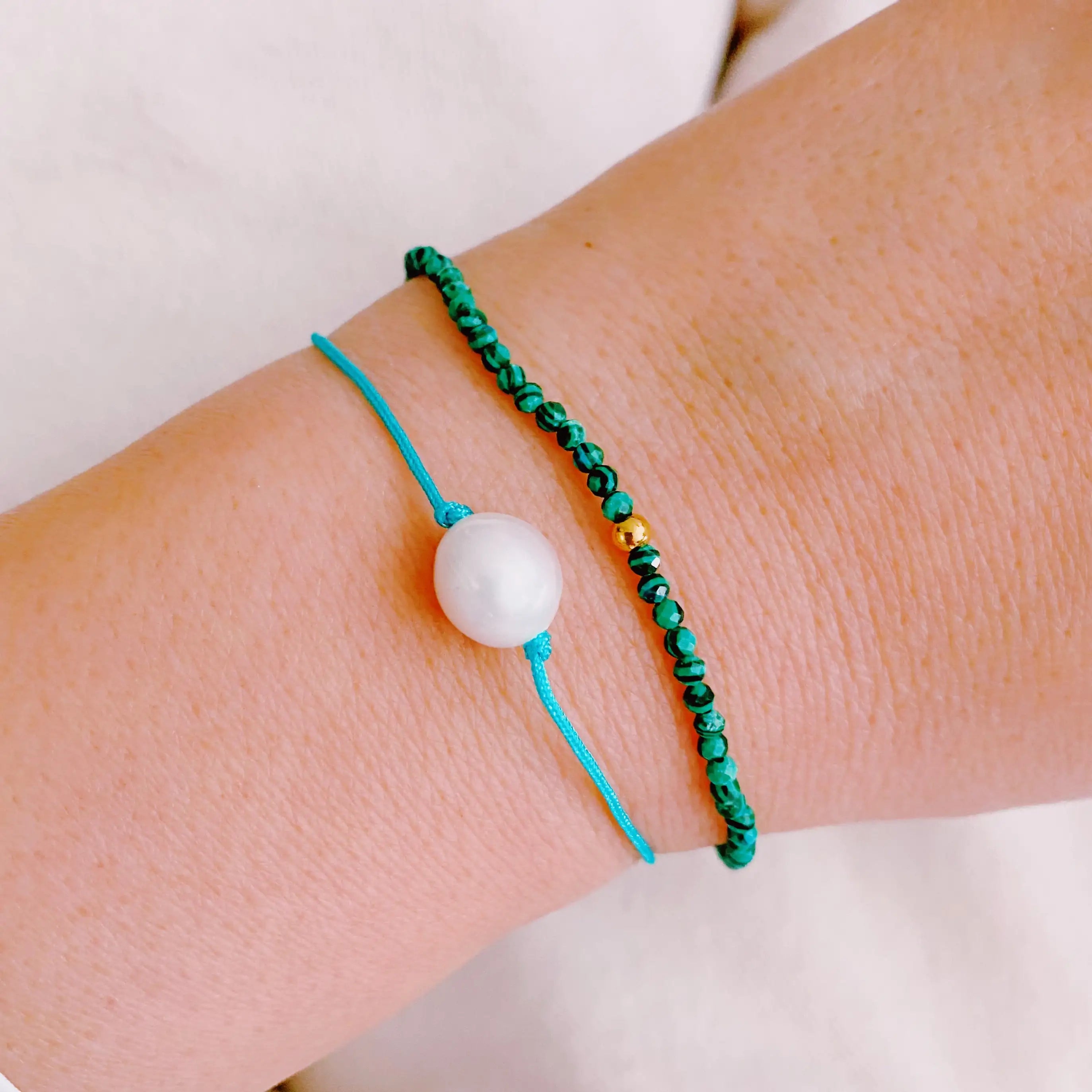 Buy green Genuine Pearl Color Dream Bracelet Set Of 2