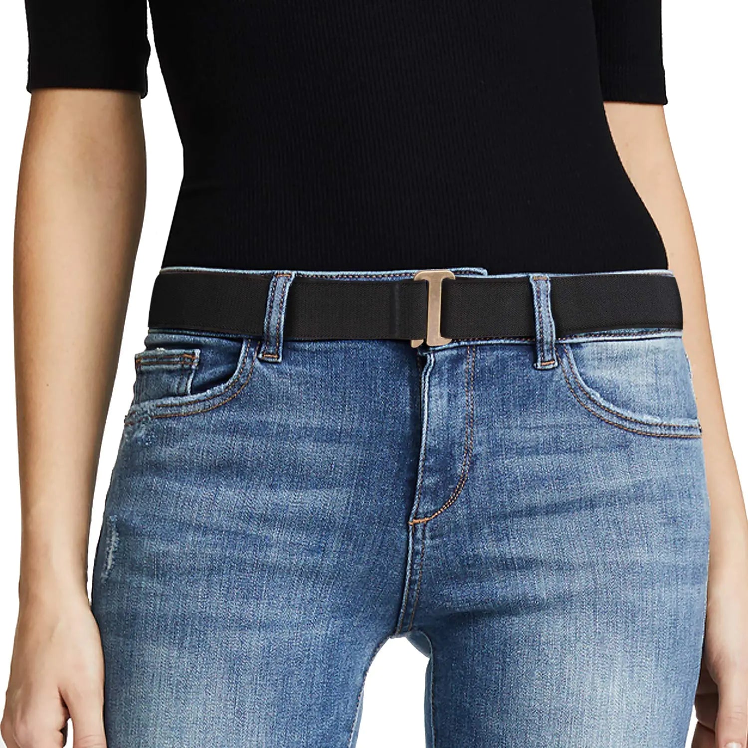 Women’s No-Show Stretch Belt with Buckle