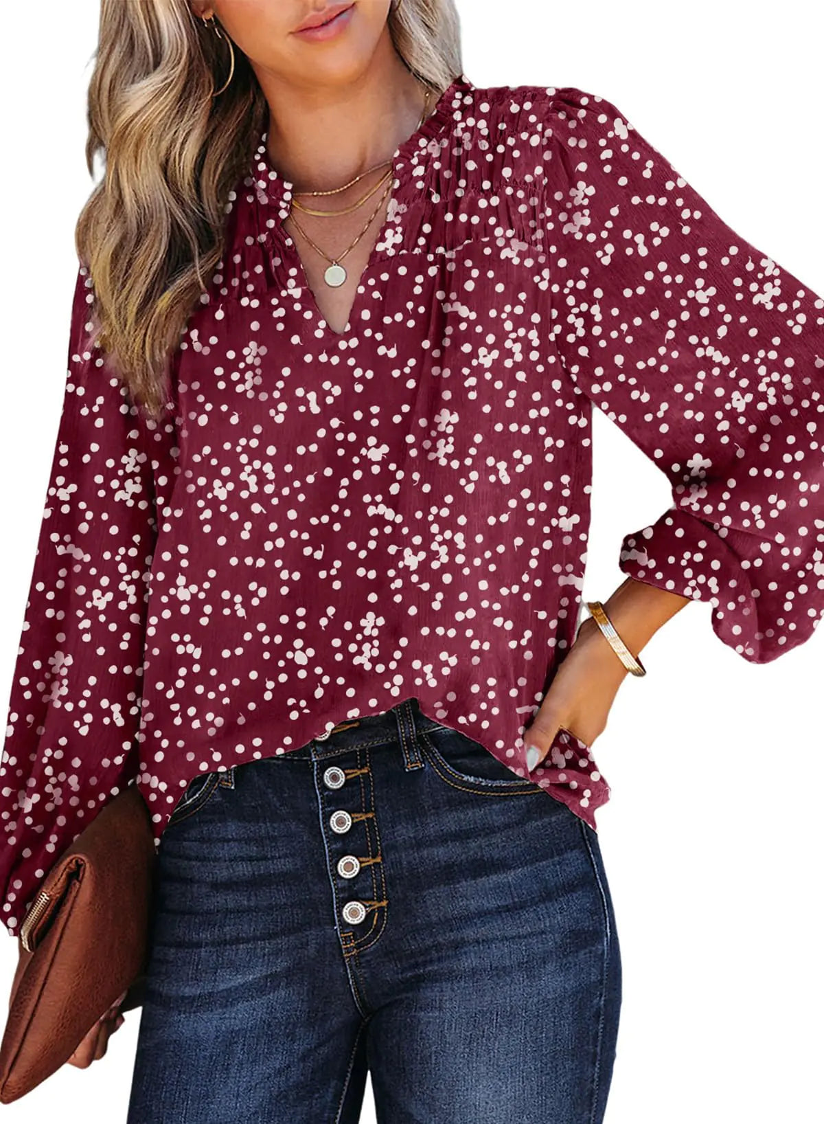 Bohemian V-Neck Floral Chiffon Blouse