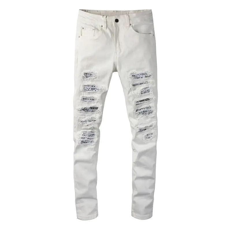 Buy white White Bandana Jeans