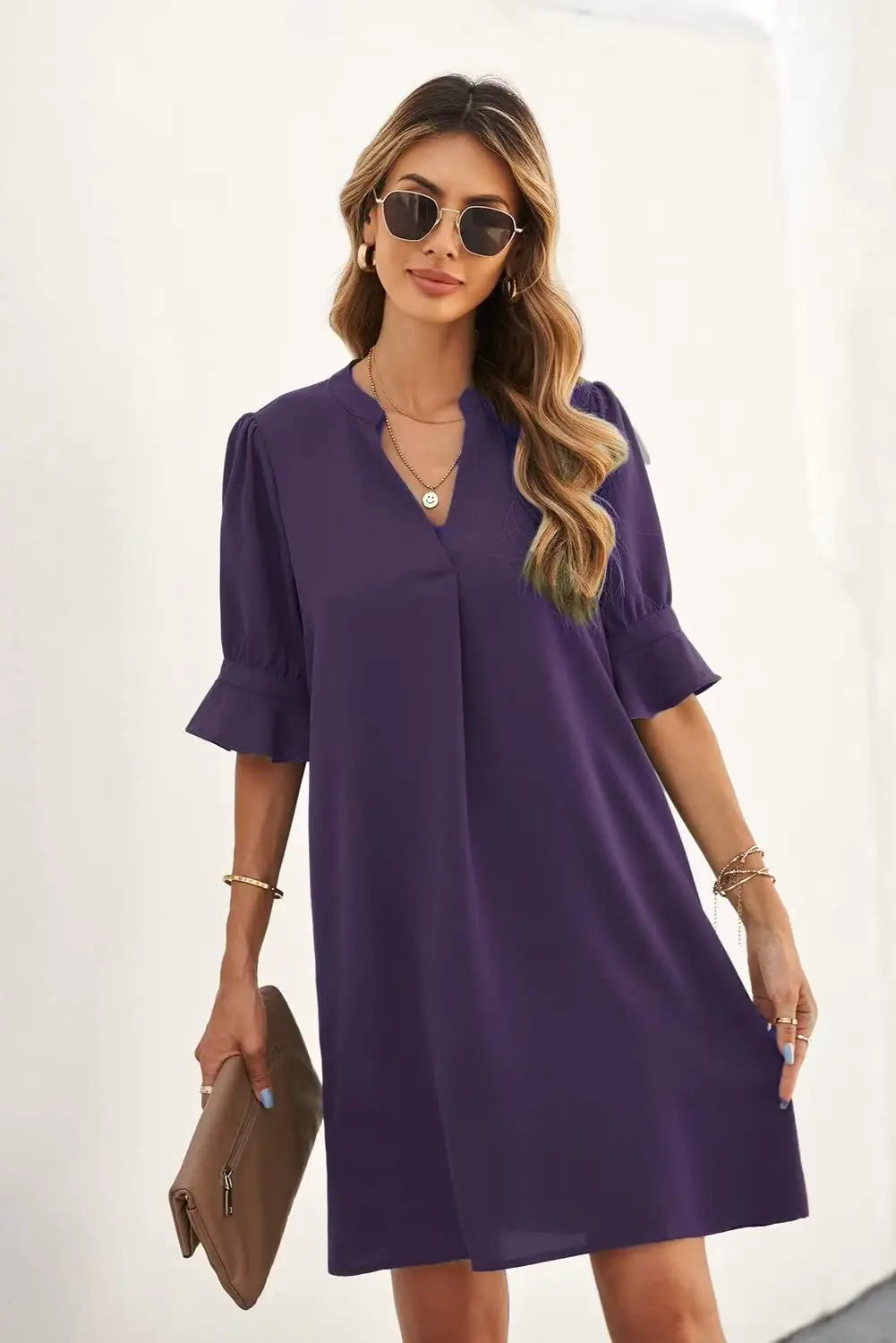 Women’s V-Neck Casual Shift Dress