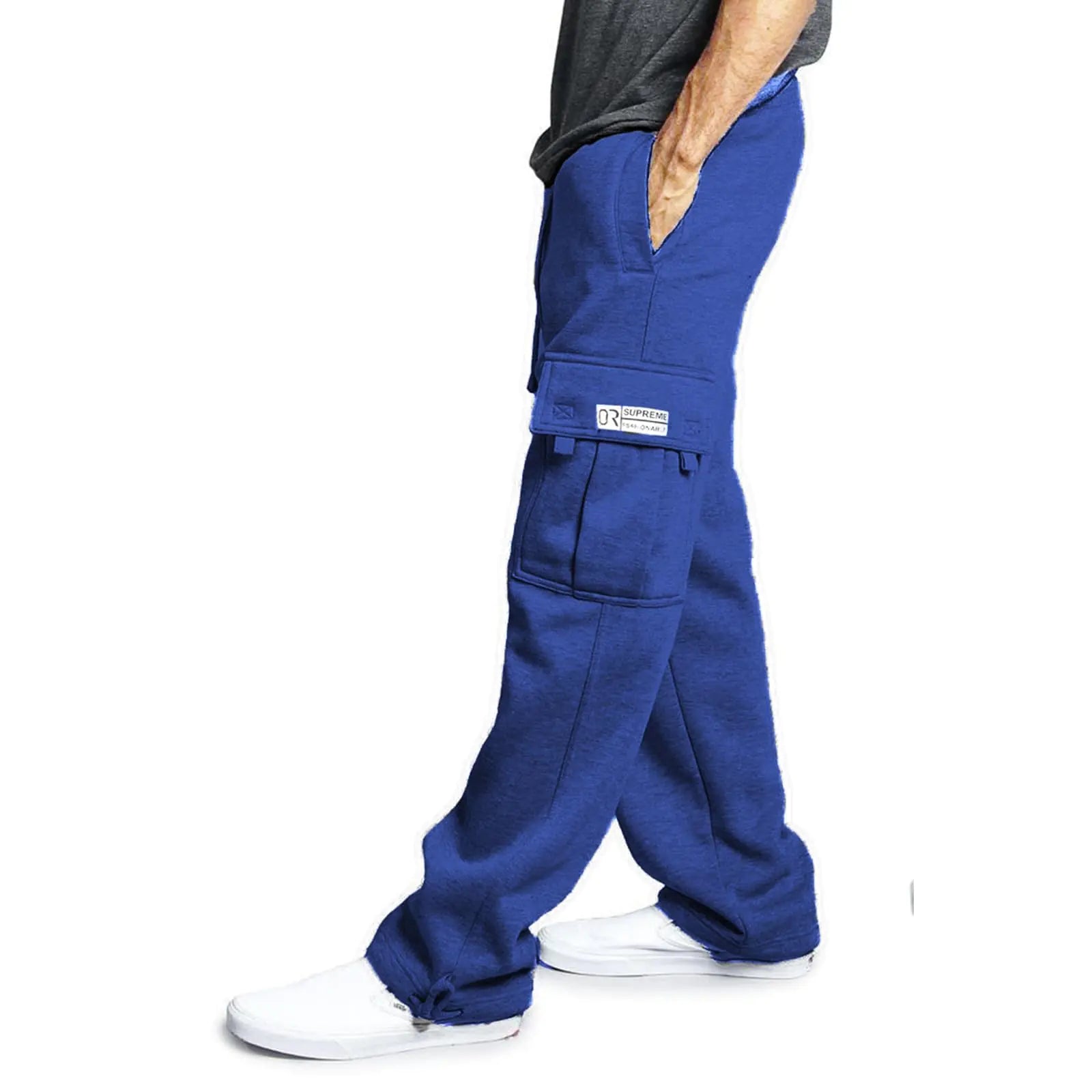 Men's Cargo Sweatpants Fleece Joggers with Pockets