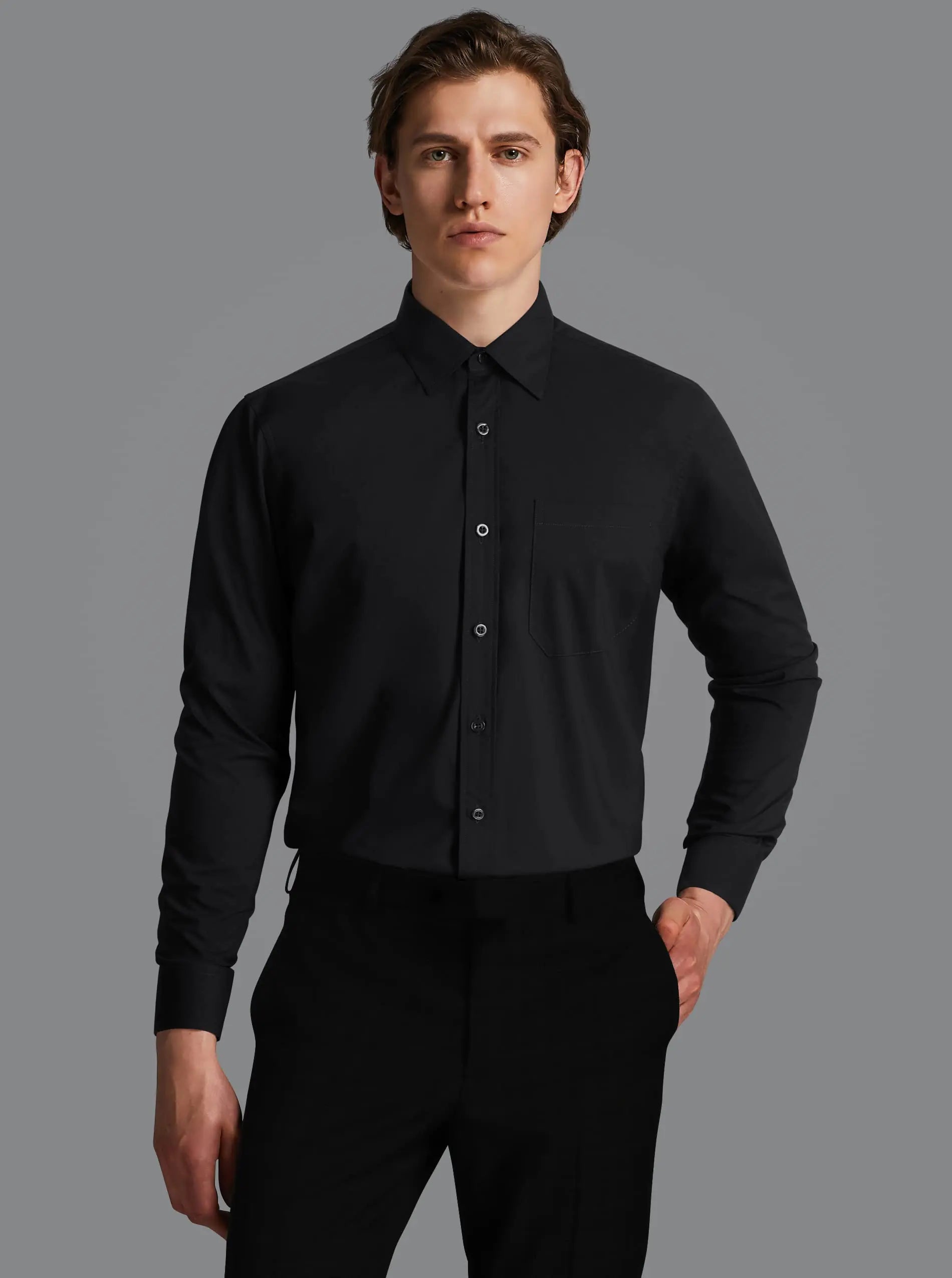 Men's Business Dress Shirt Black