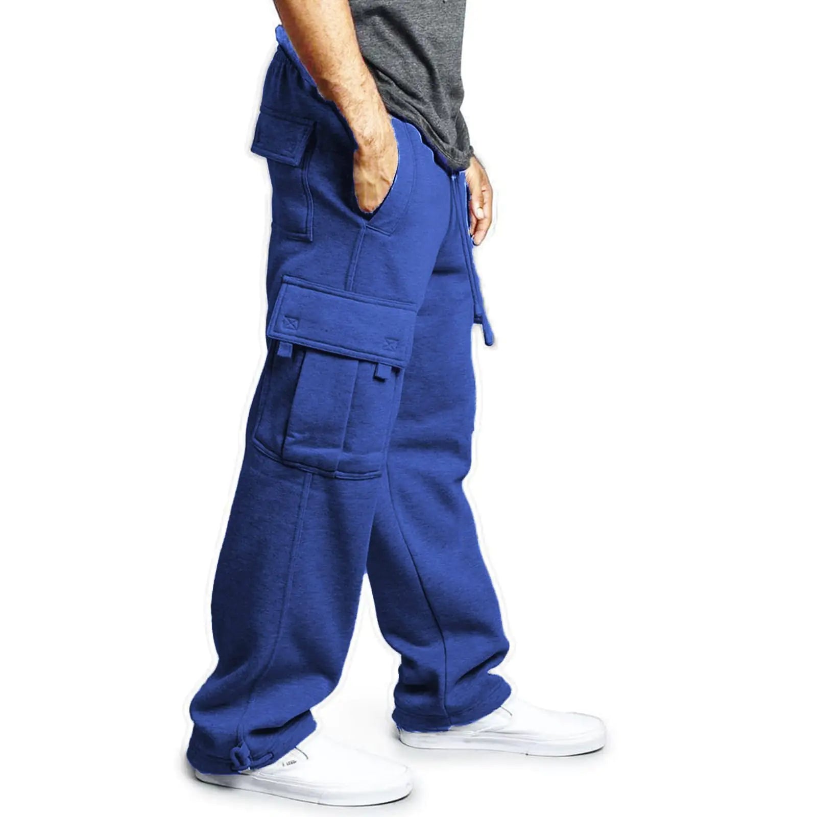 Men's Cargo Sweatpants Fleece Joggers with Pockets