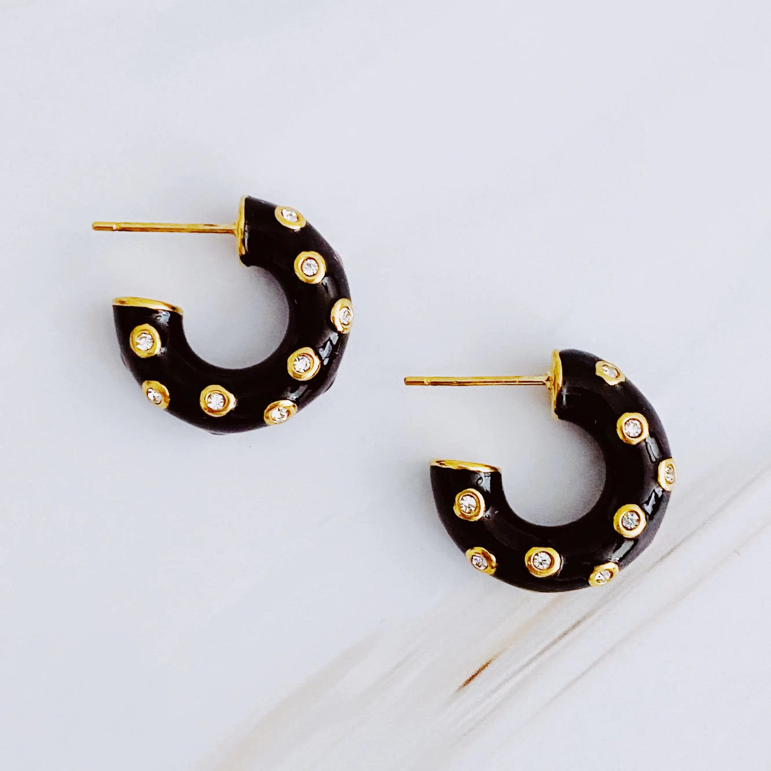 Buy black Jeweled Candy Everyday Hoop Earrings