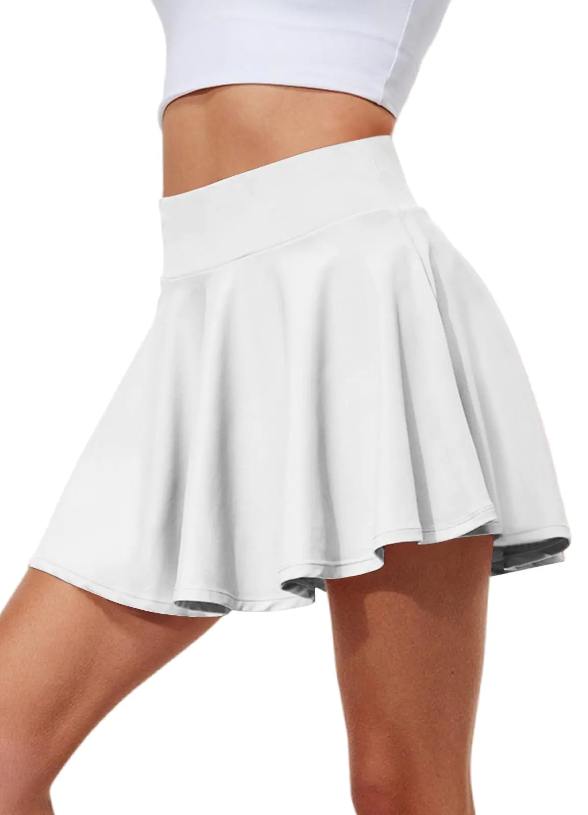 High-Waisted Pleated Tennis Skirt with Pockets