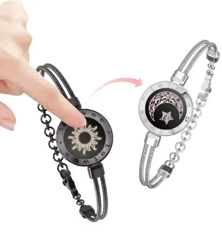 Buy black-and-sliver Celestial Love Touch Bracelets