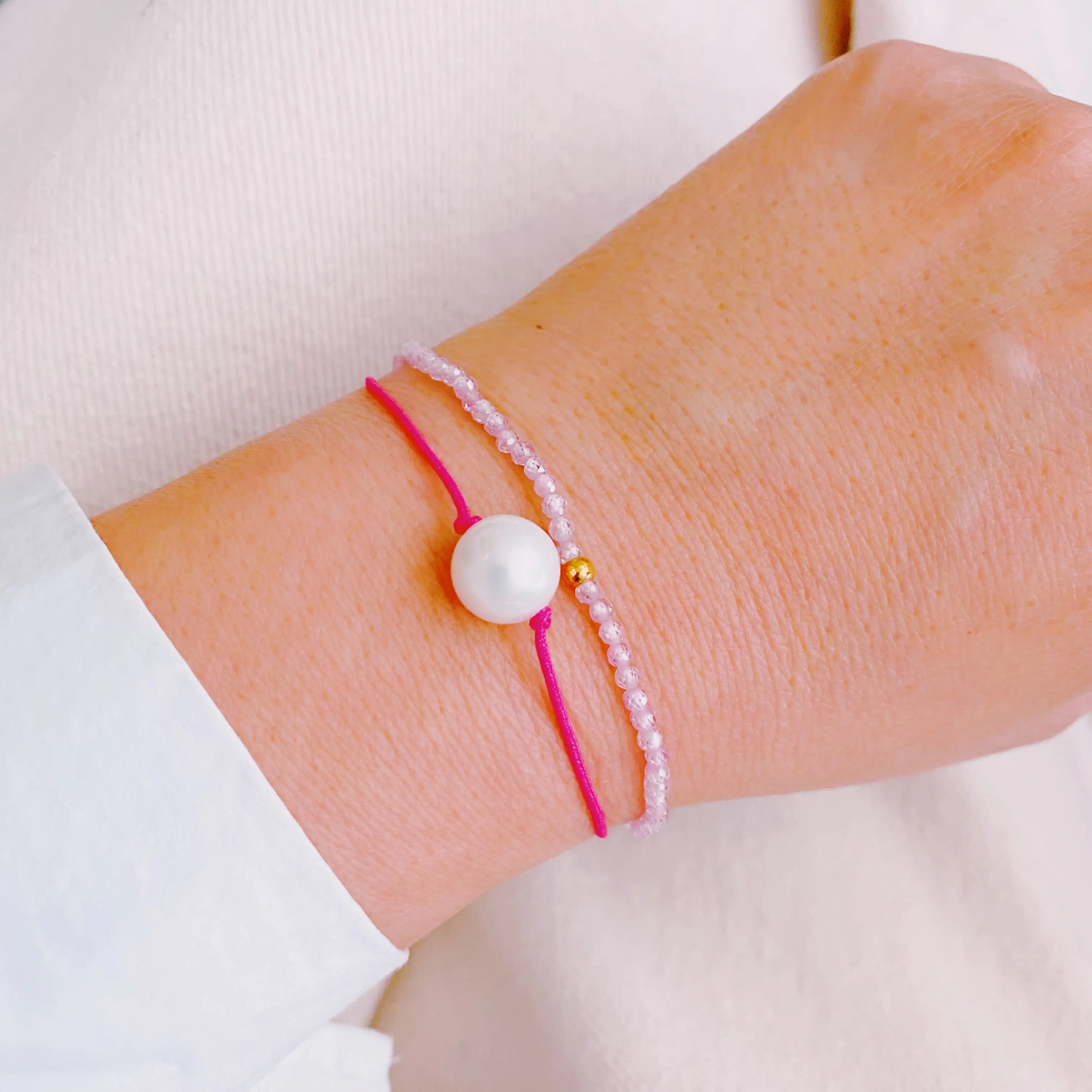 Buy pink Genuine Pearl Color Dream Bracelet Set Of 2