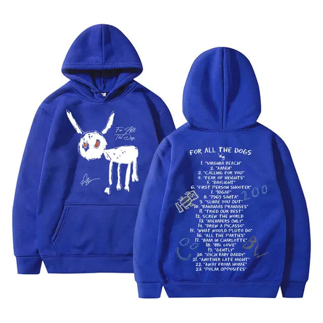 Buy blue Pullover Hooded Streetwear