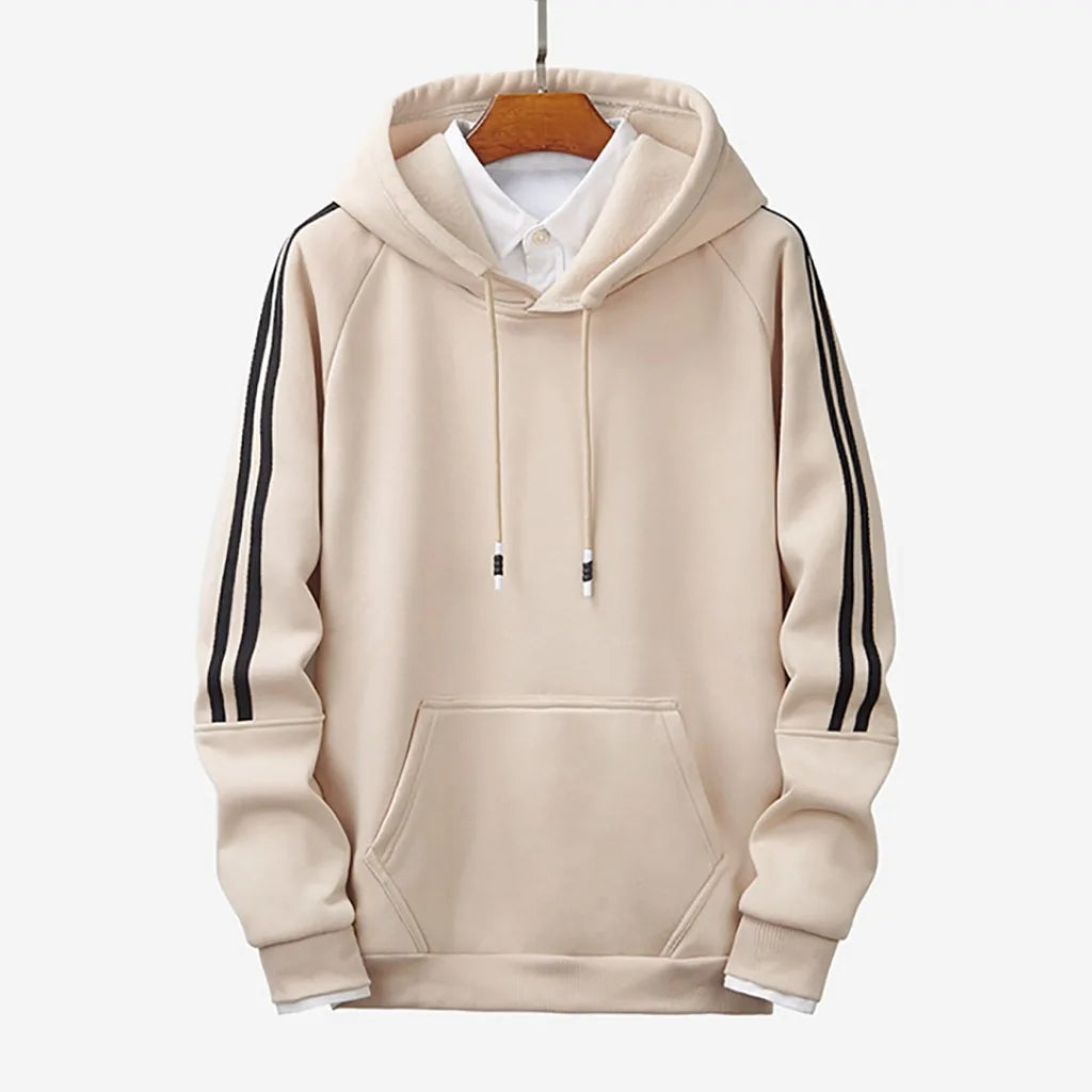 Stripe Stitching Hoodies - 0