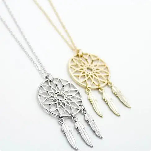 Dream Catcher Necklace in Gold Plating