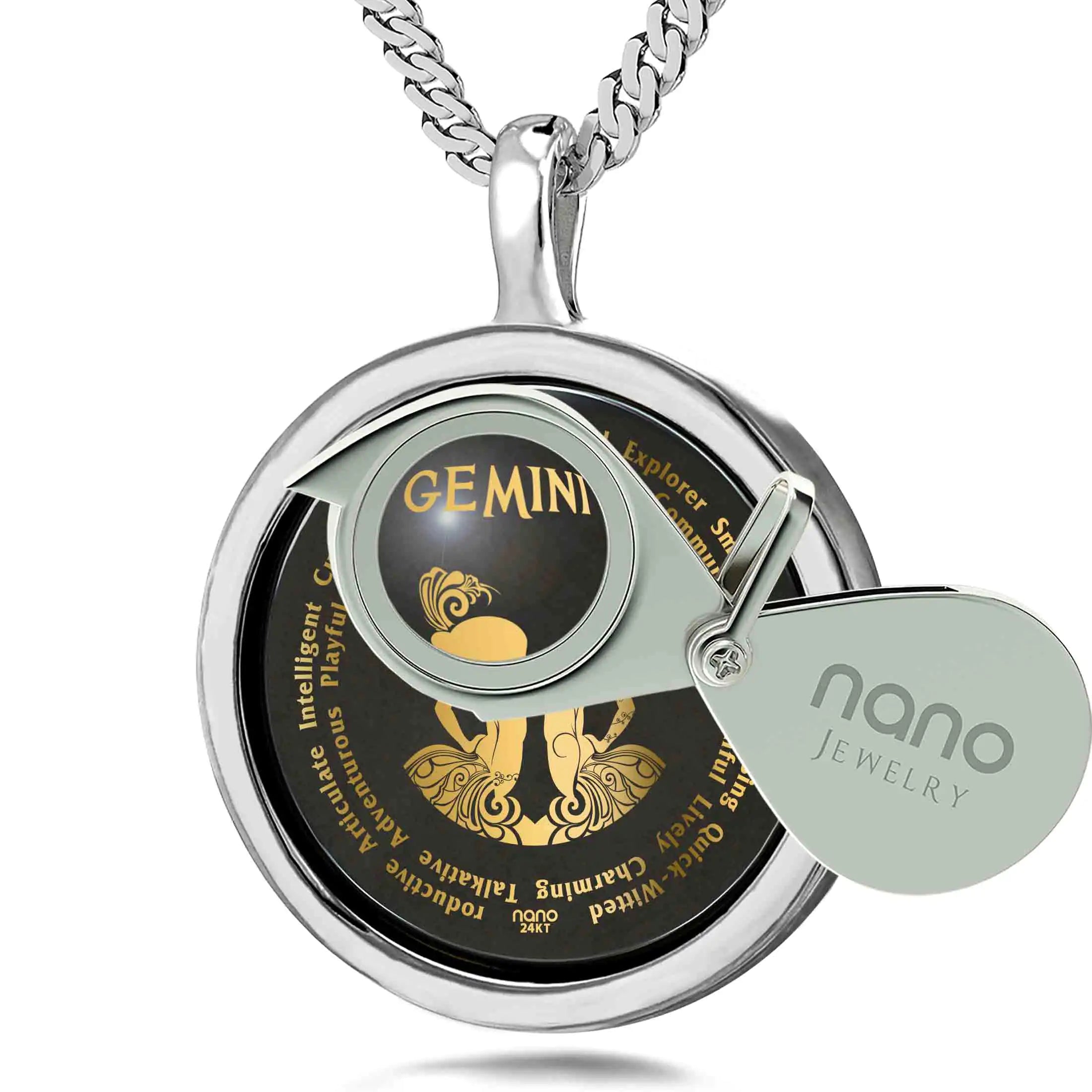 24K Gold Gemini Zodiac Necklaces for Lovers