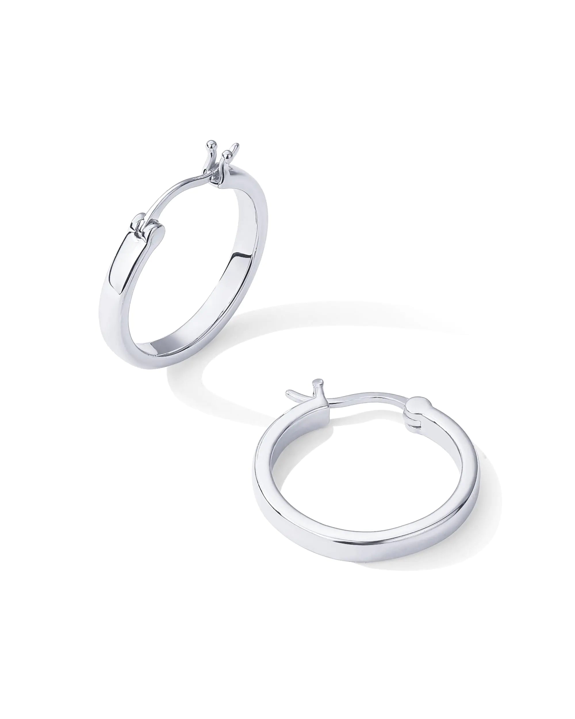 PAVOI 14K Gold Plated 925 Sterling Silver Post Lightweight Hoops | 20mm - 30mm Earring | Gold Hoop Earrings for Women 18K Gold Vermeil 20 Millimeters White Gold