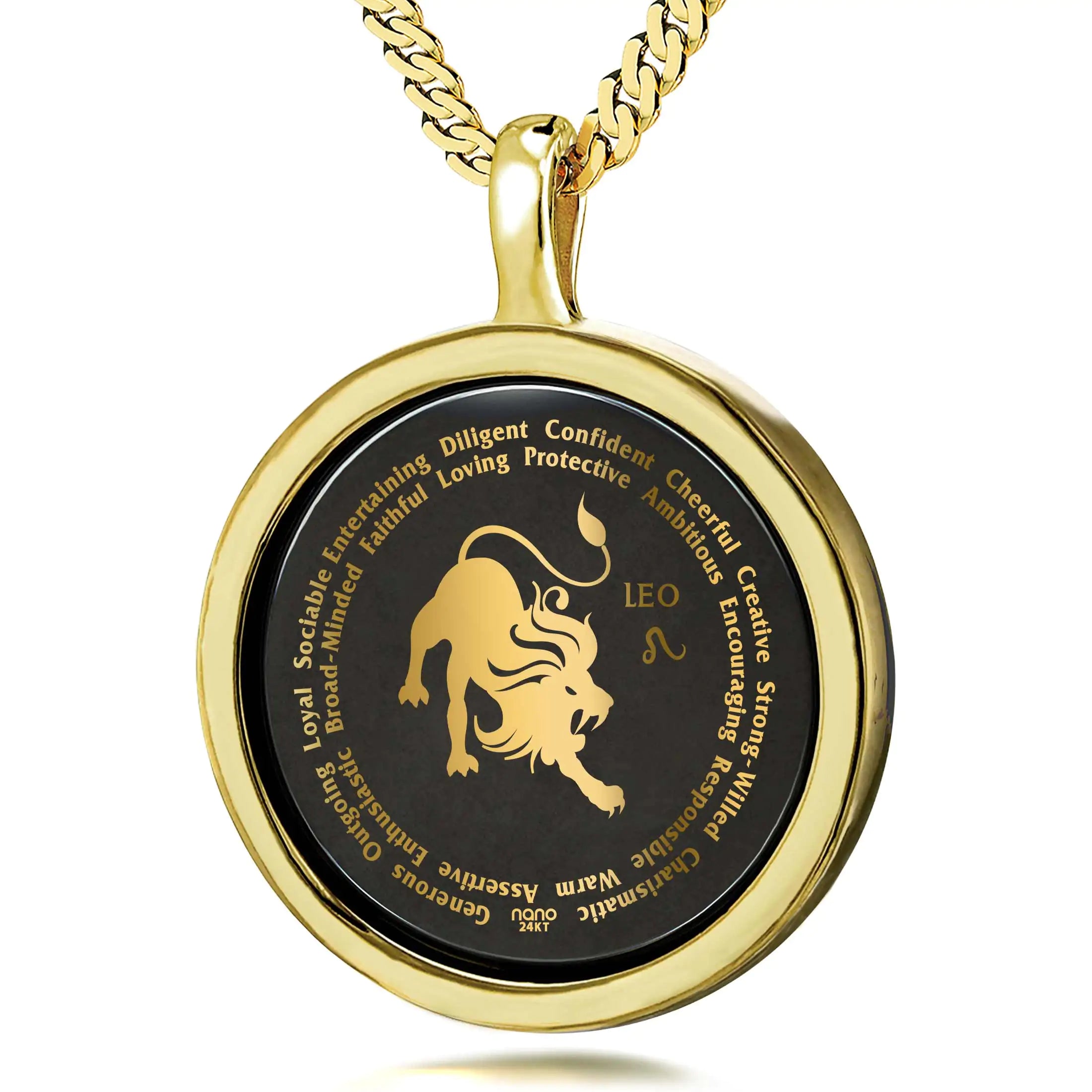 24k Gold Leo Zodiac Lover Necklace