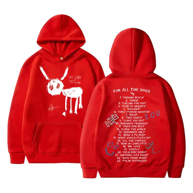 Buy red Pullover Hooded Streetwear