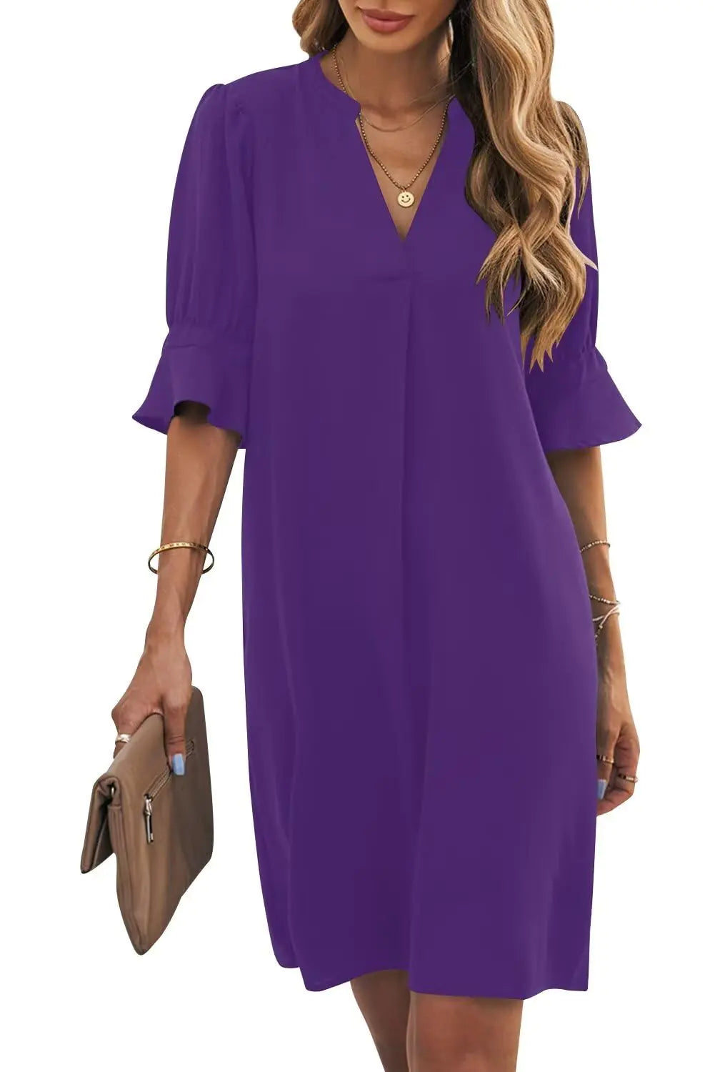 Women’s V-Neck Casual Shift Dress