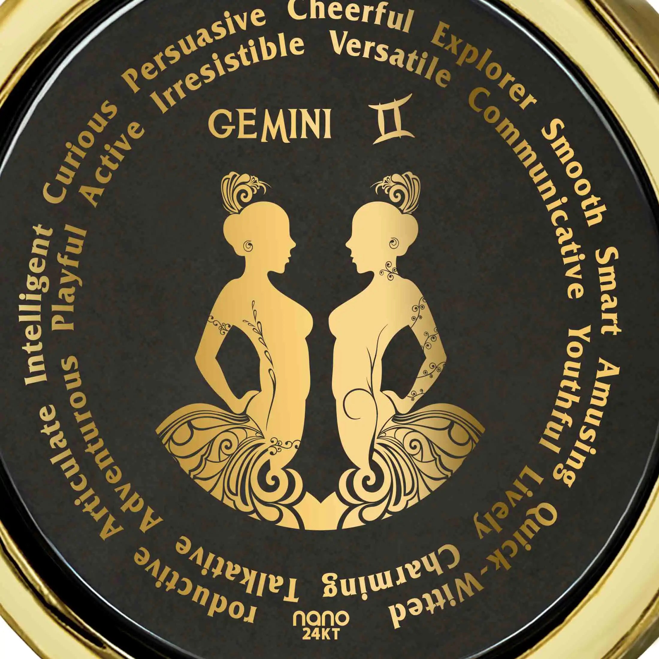 24K Gold Gemini Zodiac Necklaces for Lovers